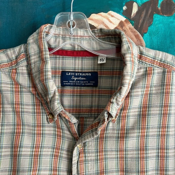 Levi's Tan and Orange Plaid Casual Shirt XL - Picture 5 of 16